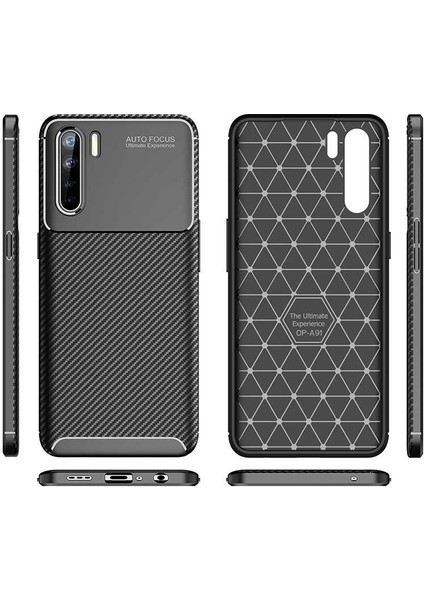 Oppo Reno 3 (CPH2043) Karbon Görünüm Negro Silikon Kılıf