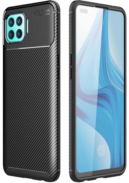 Oppo Reno 4 Lite (CPH2125) Karbon Görünüm Negro Silikon Kılıf
