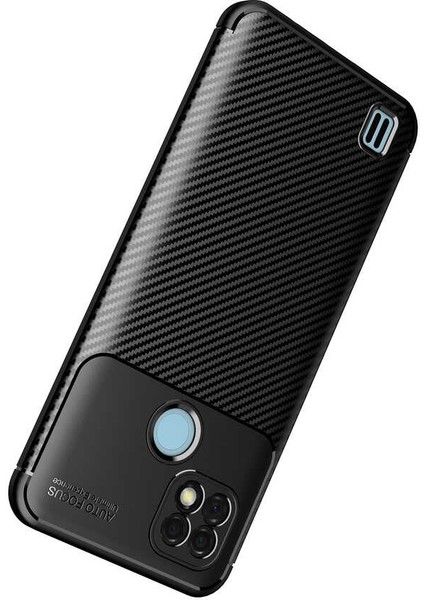 Realme C21 Karbon Görünüm Negro Silikon Kılıf + Ekran Koruyucu Nano