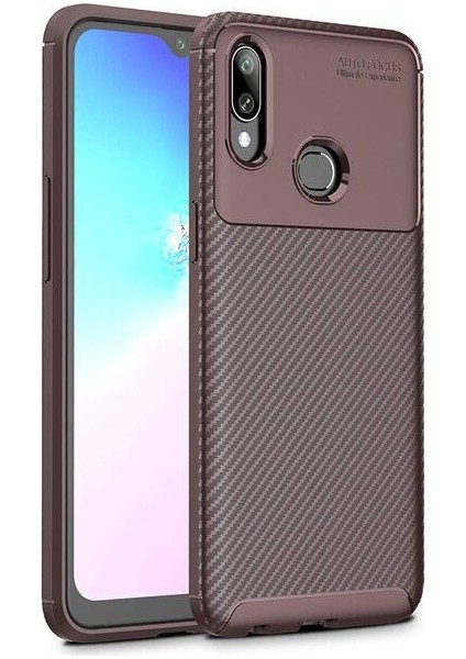 Samsung Galaxy A10S Karbon Görünüm Negro Silikon Kılıf + Ekran Koruyucu Nano