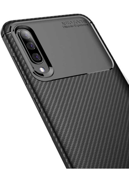 Samsung Galaxy A70 Karbon Görünüm Negro Silikon Kılıf + Ekran Koruyucu Nano