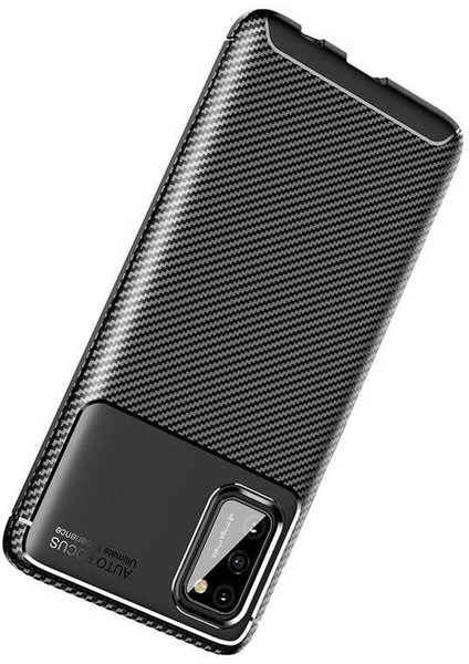Samsung Galaxy A02S Karbon Görünüm Negro Silikon Kılıf + Ekran Koruyucu Nano