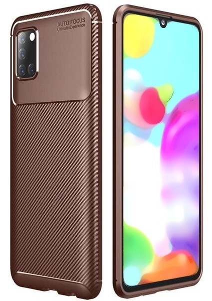 Samsung Galaxy A31 Karbon Görünüm Negro Silikon Kılıf + Ekran Koruyucu Nano
