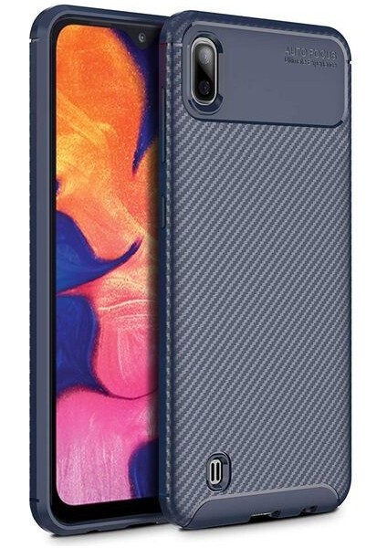 Samsung Galaxy A10 Karbon Görünüm Negro Silikon Kılıf + Ekran Koruyucu Nano