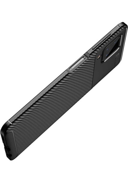 Samsung Galaxy A12 Karbon Görünüm Negro Silikon Kılıf