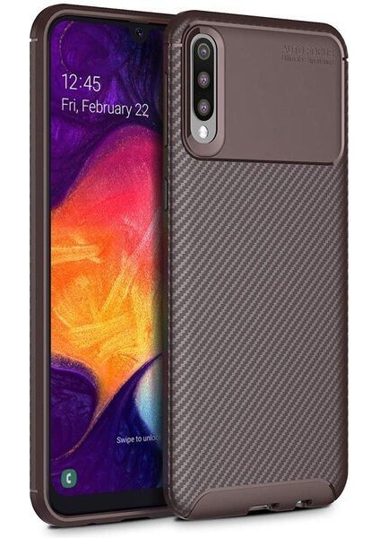 Samsung Galaxy A30S Karbon Görünüm Negro Silikon Kılıf + Ekran Koruyucu Nano
