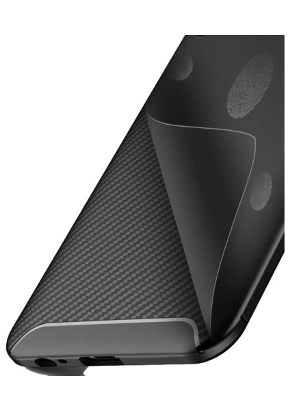 Samsung Galaxy J6 Karbon Görünüm Negro Silikon Kılıf + Ekran Koruyucu Nano