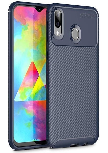 Samsung Galaxy M20 Karbon Görünüm Negro Silikon Kılıf