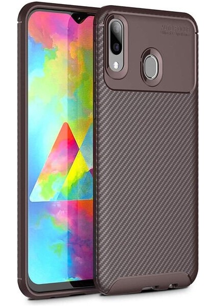 Samsung Galaxy M20 Karbon Görünüm Negro Silikon Kılıf