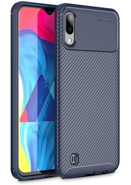 Samsung Galaxy M10 Karbon Görünüm Negro Silikon Kılıf