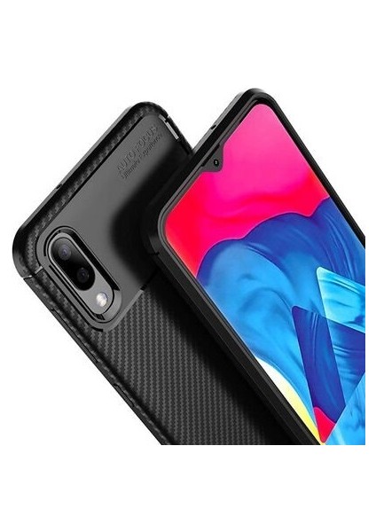 Samsung Galaxy M10 Karbon Görünüm Negro Silikon Kılıf