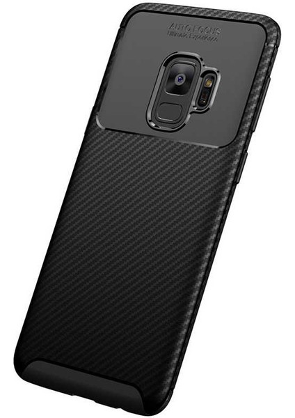 Samsung Galaxy S9 Karbon Görünüm Negro Silikon Kılıf + Ekran Koruyucu Nano