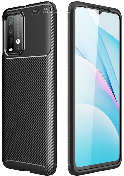 Xiaomi Redmi 9t Kılıf Negro Karbon Silikon Siyah