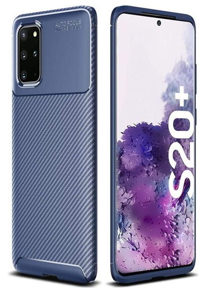 Samsung Galaxy S20 Plus Karbon Görünüm Negro Silikon Kılıf + Ekran Koruyucu Nano