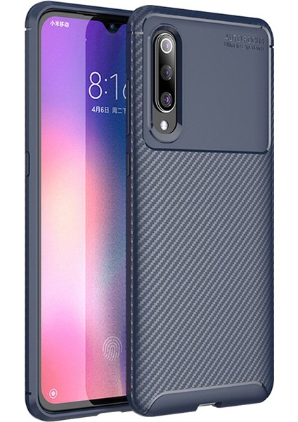 Xiaomi Mi 9 Kılıf Negro Silikon Karbon Desen + Ekran Koruyucu Nano