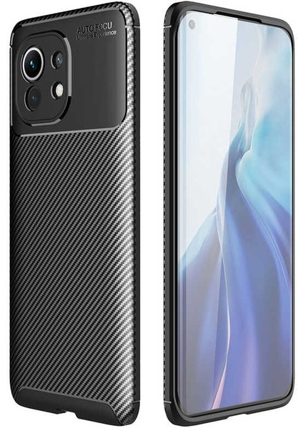 Xiaomi Mi 11 Kılıf Negro Silikon Karbon Desen