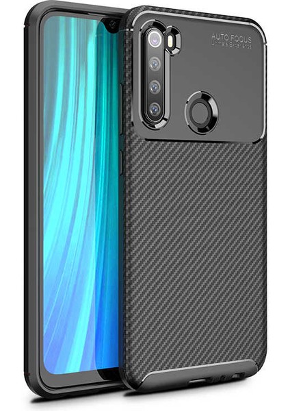 Xiaomi Redmi Note 8 Kılıf Negro Silikon Karbon Desen + Ekran Koruyucu Nano