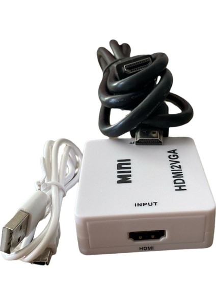 Hdmı2 VGA Çevirici Adaptör+Hdmı Kablo