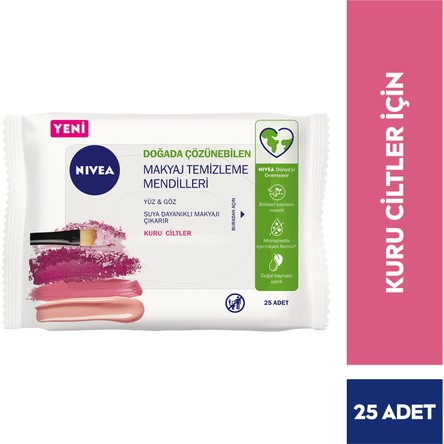 Nivea Nıvea 3'Ü1 Arada Makyaj Temizleme Mendilleri (25Adet);Kuru Ve Hassas Ciltler