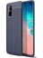 Samsung Galaxy S20 Plus Kılıf Niss Derili Silikon Lacivert 1