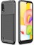 Apsuwa Samsung Galaxy A01 Karbon Görünüm Negro Silikon Kılıf + Ekran Koruyucu Nano 1