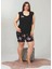 Hayal Sepeti Siyah Renk Büyük Beden Lady 10359 Kadın Şortlu Pijama Takımı 1
