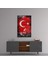 Atatürk Silüeti ve Türk Bayrağı Cam Tablo - 72X46 cm 4