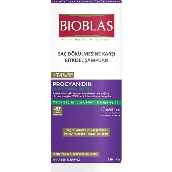 Bioblas Saç Dökülmesine Karşı Şampuan Yağlı Şaçlar İçin 400 Ml