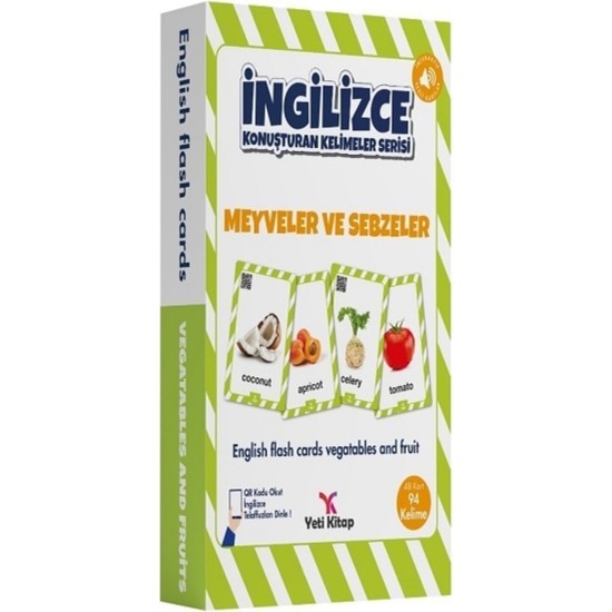 Yeti Kitap Ingilizce Kartlar (Meyveler-Sebzeler) Kitabı Ve Fiyatı