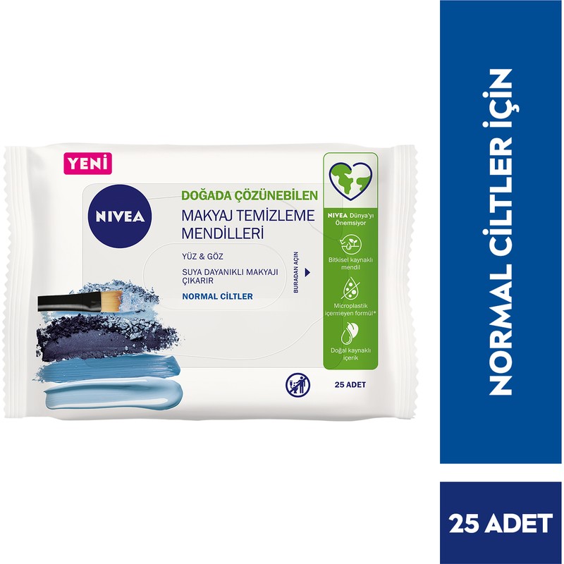 Nivea Nıvea 3'Ü1 Arada Makyaj Temizleme Mendilleri (25Adet);Normal Ve Karma Ciltler