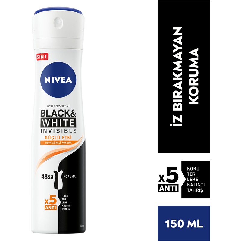 Nivea Kadın Black White Güçlü Etki Sprey Deodorant 150 ml