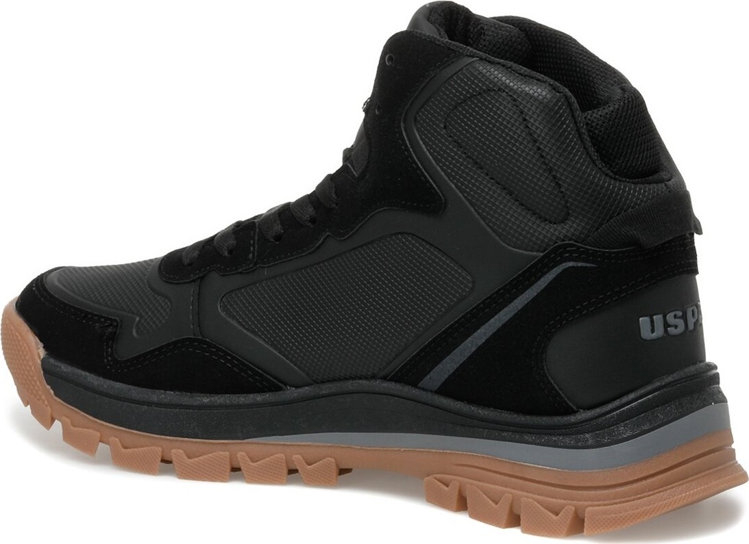 U.S. Polo Assn. Sagan Hı 2pr Siyah Erkek Outdoor Bot Su Geçirmez Suni Deri Düz Topuk görsel 3