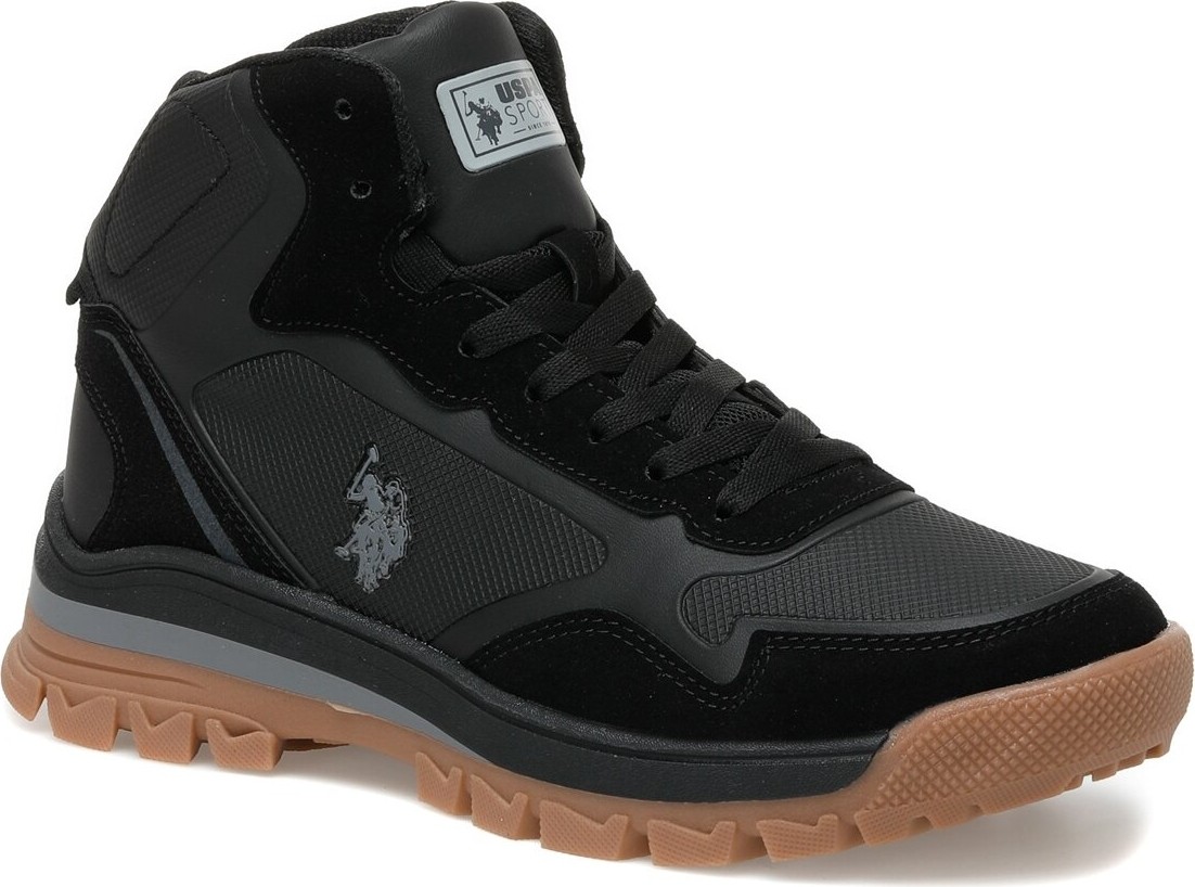 U.S. Polo Assn. Sagan Hı 2pr Siyah Erkek Outdoor Bot Su Geçirmez Suni Deri Düz Topuk