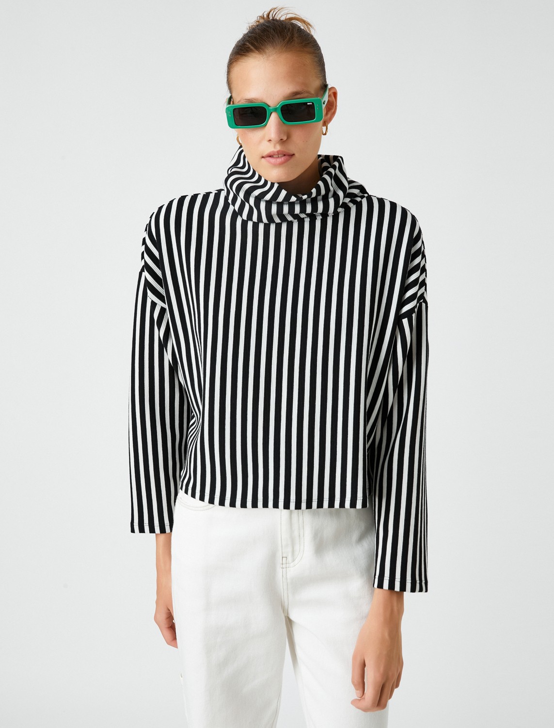 Koton Dik Yaka Sweatshirt görsel 3
