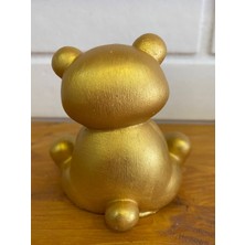 Beton Evi Beton Gold Ayıcık Teddy Bear Biblo El Yapımı Dekoratif Hediyelik Obje Çocuk Odası