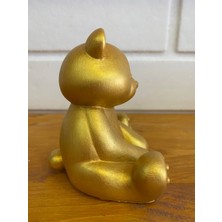 Beton Evi Beton Gold Ayıcık Teddy Bear Biblo El Yapımı Dekoratif Hediyelik Obje Çocuk Odası