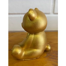 Beton Evi Beton Gold Ayıcık Teddy Bear Biblo El Yapımı Dekoratif Hediyelik Obje Çocuk Odası