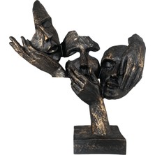 LivadoHome Görmedim Duymadım Bilmiyorum Siyah Dekoratif Biblo Heykel