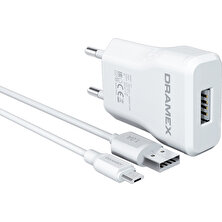 Dramex D11M Şarj Aleti Micro USB Kablolu Set 1.0A