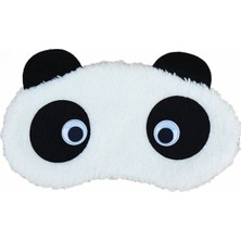 Optana Peluş Panda Desenli Slot Gözlü Uyku Göz Bandı Uyku Bandı Uyku Maskesi Unisex Uyku Gözlüğü