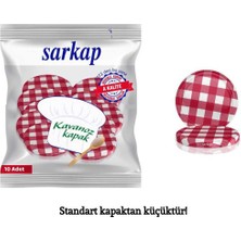 Sarkap Hijyenik Paketli 10 Adet Kavanoz Kapağı - Ekose Koyu Kırmızı - 66mm