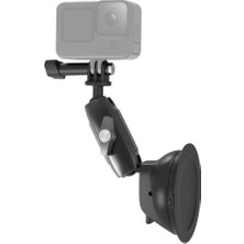 Telesın Aksiyon Kameraları Için Alüminyum Alaşımlı Üst Kalite Ayarlanabilir Açılı Vakumlu Vantuz Bağlantı Parçası & Telefon Tutucu ( Gopro HERO10 & Hero9 & INSTA360 & Sjcam & Vantop & Telefon )