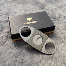 Cohiba Siyah Çizgili Çelik Puro Makası HU10