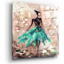 Insigne Kadın (Yeşil) Cam Tablo - 40X40 cm