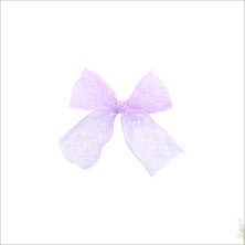 Süsle Bebek ve Parti Güpür Dantel Fiyonk, 5,5 cm - Mor