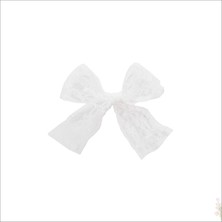 Süsle Bebek ve Parti Güpür Dantel Fiyonk, 5,5 cm - Beyaz