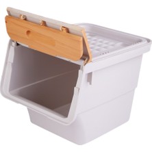 Jet’s Home Tekli Bambu Organizer Kutu Tekerlekli Patateslik Soğanlık Sepet 12 Lt