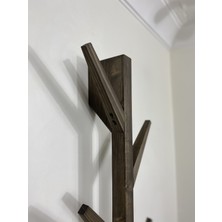 O&A Wood Doğal Ahşap Vestiyer, Dekoratif 10 Askılı Portmanto, Vintage Elbise Askısı Ceviz