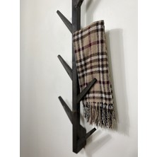 O&A Wood Doğal Ahşap Vestiyer, Dekoratif 10 Askılı Portmanto, Vintage Elbise Askısı Siyah