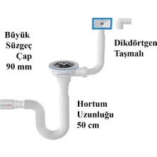 Yapiturka Evye Için Sifon Çöp Mak Taşmalı Çap 90 mm Taşmalı